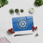 Decorita Cam Kesme Tahtası - Cam Kesme Tablası | Mandala Nazar Boncuğu | 20cm x 30cm - Renkli