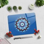 Decorita Cam Kesme Tahtası - Cam Kesme Tablası | Mandala Nazar Boncuğu | 30cm x 40cm - Renkli