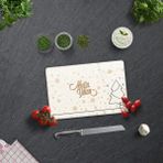 Decorita Cam Kesme Tahtası - Cam Kesme Tablası | Mutlu Yıllar Krem | - 20 x 30 cm