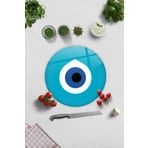 Decorita Cam Kesme Tahtası - Cam Kesme Tablası | Nazar Boncuğu | Çap 32cm