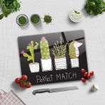 Decorita Cam Kesme Tahtası | Cam Kesme Tablası | Perfect Match - Siyah Fon | - 30 x 40 cm