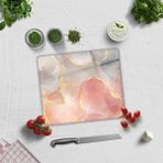 Decorita Cam Kesme Tahtası - Cam Kesme Tablası | Romantik Mermer | 29CM x 34CM - 29 x 34 cm