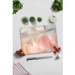 Decorita Cam Kesme Tahtası - Cam Kesme Tablası | Romantik Mermer | 30cm x 40cm