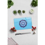 Decorita Cam Kesme Tahtası - Cam Kesme Tablası | Turkuaz Nazar Boncuğu | 20cm x 30cm