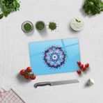 Decorita Cam Kesme Tahtası - Cam Kesme Tablası | Turkuaz Nazar Boncuğu | 20cm x 30cm