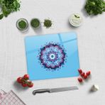 Decorita Cam Kesme Tahtası - Cam Kesme Tablası | Turkuaz Nazar Boncuğu | 29cm x 34cm