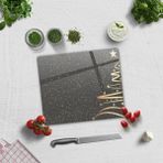 Decorita Cam Kesme Tahtası - Cam Kesme Tablası | Yeni Yıl Füme | - 29 x 34 cm