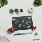 Decorıta Cam Kesme Tahtası| Karatahta Görünümlü