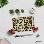 Decorıta Cam Kesme Tahtası| Leopar Desen