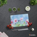 Decorıta Cam Kesme Tahtası| Menekşe Desen