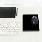 Decorita Cam Mouse Pad | Cam Masa Matı | Düz Renk - Siyah | Small | 18CM x 22CM