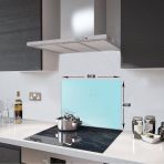 Decorıta Cam Ocak Arkası Koruyucu| Düz Renk - Pudra Mavi