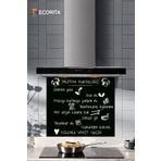 Decorita Cam Ocak Arkası Koruyucu | Siyah Mutfak Kuralları | 52cm X 60cm
