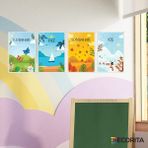 Decorita Cam Pano 4'lü Set Mevsimler 20cm x 30cm Yazı Tahtaları Renkli Tasarım