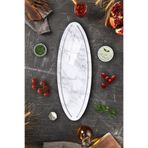 Decorita Cam Pide - Peynir - Sunum Tabağı | Klasik Mermer | 50cm x 17,5cm