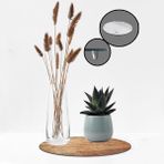 Decorita Cam Saksı Altlığı | Ahşap Görünümlü | - 32 cm