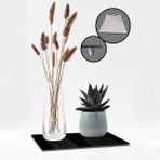 Decorita Cam Saksı Altlığı Düz Renk - Siyah - 29 x 34 cm