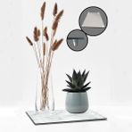 Decorita Cam Saksı Altlığı | Klasik Mermer Görünümlü | - 29 x 34 cm