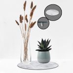 Decorita Cam Saksı Altlığı | Klasik Mermer Görünümlü | - 32 cm