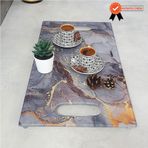 Decorita Cam Tepsi | Gold Mermer Desen | 29cm x 52cm