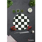 Decorita Damalı Desen | Cam Kesme Tahtası - Cam Kesme Tablası | Çap32cm