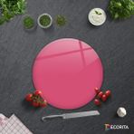 Decorita Düz Renk - Neon Pembe - somon | Cam Kesme Tahtası - Cam Kesme Tablası | Çap 32cm - 32 cm