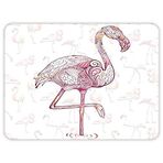DECORITA Flamingo Desen | Cam Kesme Tahtası (20cm x 30cm)