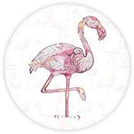 DECORITA Flamingo Desen | Cam Kesme Tahtası (Çap 32cm)