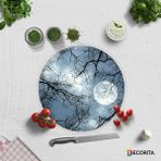 Decorita Gece Desen | Cam Kesme Tahtası - Cam Kesme Tablası | Çap 32cm - 32 cm