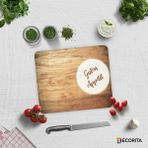 Decorita Guten Appetit | Ahşap Görünümlü | Cam Kesme Tahtası - Cam Kesme Tablası | 29cm x 34cm