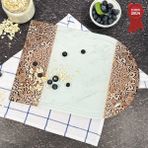 Decorita Kanallı Cam Kesme Tahtası - Cam Kesme Tablası | Arabesk Desen - Kenarı Oval | 25cm x 35cm | Patentli Ürün