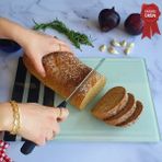 Decorita Kanallı Cam Kesme Tahtası - Cam Kesme Tablası | Black Rock Şeritli | 25cm x 35cm | Patentli Ürün