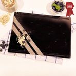 Decorita Kanallı Cam Kesme Tahtası - Cam Kesme Tablası | Dark World Şeritli | 25cm x 35cm | Patentli Ürün