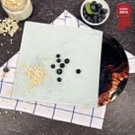 Decorita Kanallı Cam Kesme Tahtası - Cam Kesme Tablası | Flame Stone - Kenarı Oval | 25cm x 35cm | Patentli Ürün