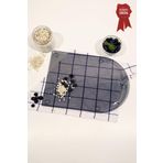 Decorita Kanallı Cam Kesme Tahtası - Cam Kesme Tablası | Füme Cam - Kenarı Oval | 25cm x 35cm | Patentli Ürün
