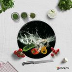 Decorita Kapya Biberleri | Cam Kesme Tahtası - Cam Kesme Tablası | Çap 32cm - 32 cm