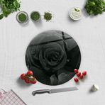 DECORITA Karagül Desen | Cam Kesme Tahtası (Çap 32cm)