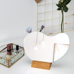 Decorita Masaüstü Makyaj Aynası - Ahşap Stantlı Çakıltaşı Ayna 18 cm x 26,5 cm - 004