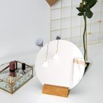Decorita Masaüstü Makyaj Aynası Ahşap Stantlı Yuvarlak Ayna 19,7 cm x 21 cm - 002
