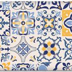 DECORITA Mavi Çini Desen | Cam Kesme Tahtası (29cm x 34cm)