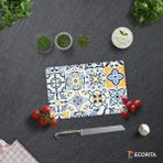 Decorita Mavi Çini Desen | Cam Kesme Tahtası - Cam Kesme Tablası | 20cm x 30cm - 20 x 30 cm