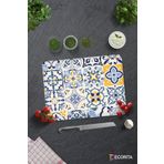 Decorita Mavi Çini Desen | Cam Kesme Tahtası - Cam Kesme Tablası | 30cm X 40cm