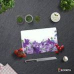 Decorita Mor Çiçek Desenli | Cam Kesme Tahtası - Cam Kesme Tablası | 20cm x 30cm - 20 x 30 cm