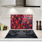 DECORITA Mor ve Kırmızı Meyveler | Ocak Arkası Koruyucu (40cm x 60cm)