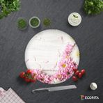 Decorita Pembe Kasımpatı | Cam Kesme Tahtası - Cam Kesme Tablası | Çap 32cm - 32 x 32 cm