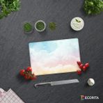 Decorita Renkli Bulutlar | Cam Kesme Tahtası - Cam Kesme Tablası | 20 cm x 30 cm - 20 x 30 cm