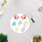 Decorita Renkli Tahta | Cam Kesme Tahtası - Cam Kesme Tablası | Beyaz Fon | 20cm x 30cm