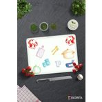 Decorita Renkli Tahta | Cam Kesme Tahtası - Cam Kesme Tablası | Beyaz Fon | 30cm x 40cm