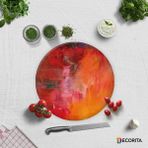 Decorita Renkli Yağlıboya | Cam Kesme Tahtası - Cam Kesme Tablası | Çap 32cm - 32 cm