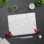 Decorita Selçuklu Motifi Desenli | Cam Kesme Tahtası - Cam Kesme Tablası | - 30 x 40 cm